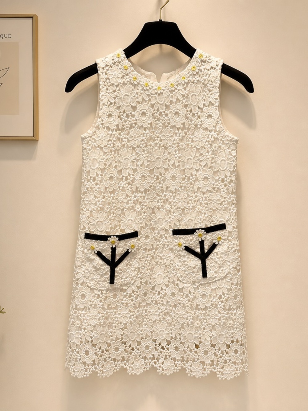 NWT Doe A Dear Little Girl Full Lace Embroidered Sleeveless Dress - Size 6 - Picture 2 of 5